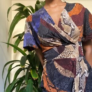 Just Cavalli Roberto snake print wrap dress